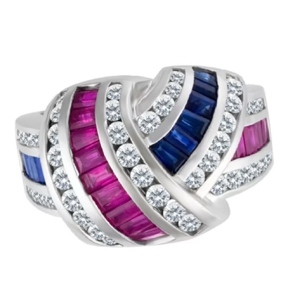 Effy Jewelry - Twisted ruby, sapphire & diamond ring